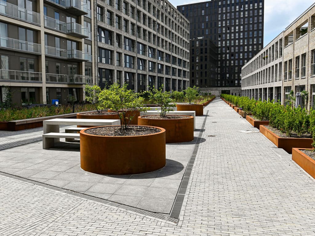 Strakke uitstraling op straat, dak of terras 1